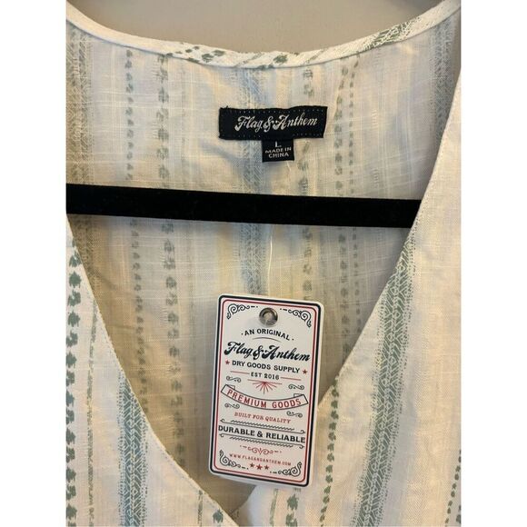 NEW Flag & Anthem Regan Flutter Sleeve Tiered Blouse sz L Boho peplum Cottagecor - Picture 6 of 10